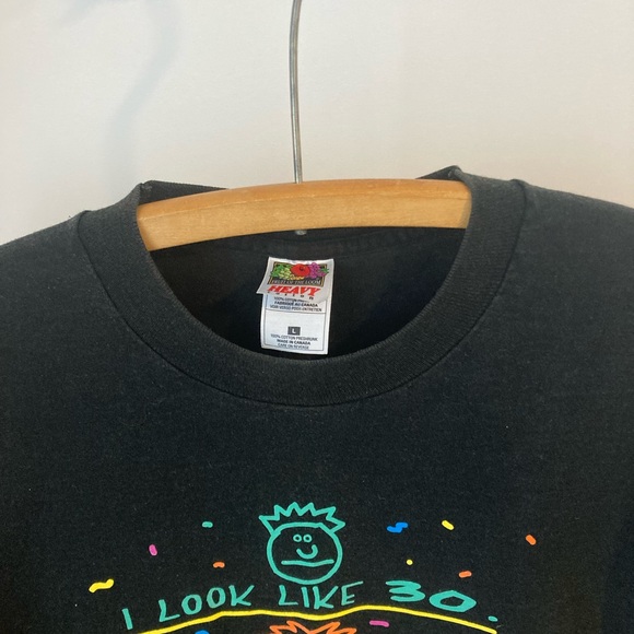 Fruit of the Loom Black Short Sleeve Tee with Colorful Graphic Design - Picture 6 of 7